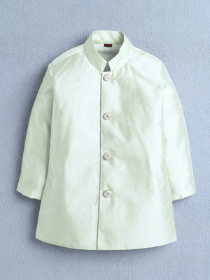 Ahhaaaa Boys Jacquard Sherwani Set | Gold, Pink, Green | Ethnic Party Wear 2-11Y