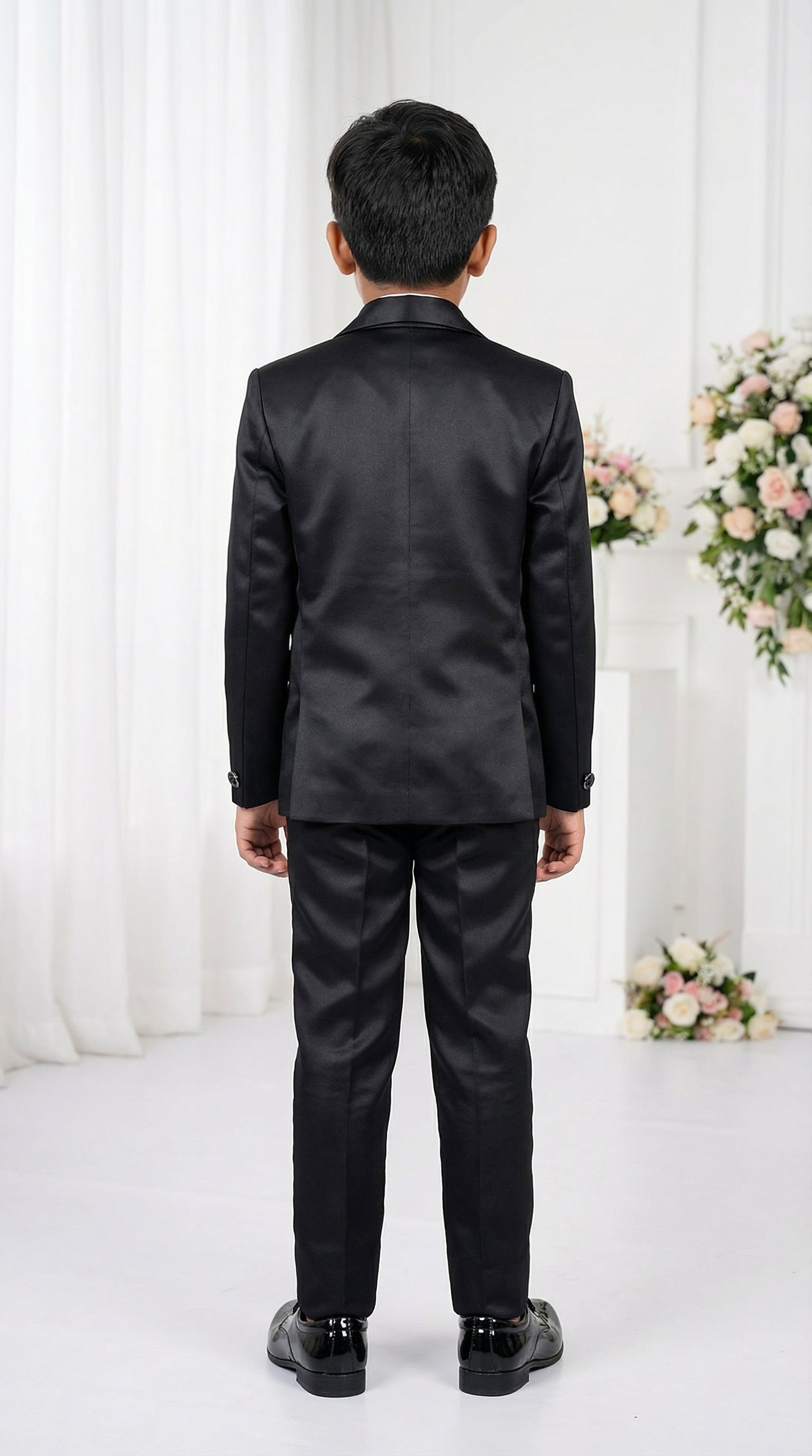 Ahhaaaa Boys Luxury 3-Piece Textured Coat Suit Set (Available in Wine, Black, Navy)