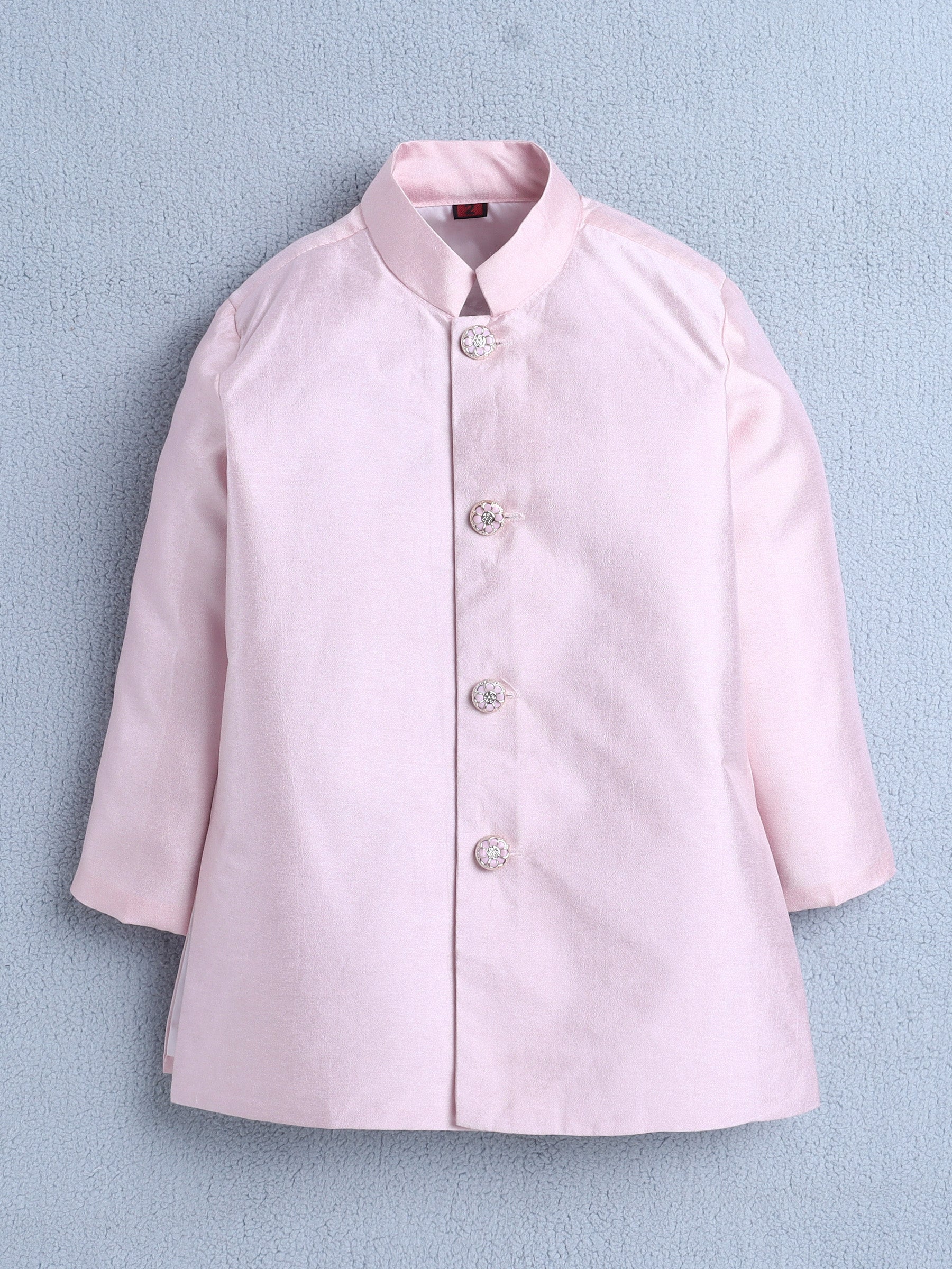 Ahhaaaa Boys Jacquard Sherwani Set | Gold, Pink, Green | Ethnic Party Wear 2-11Y