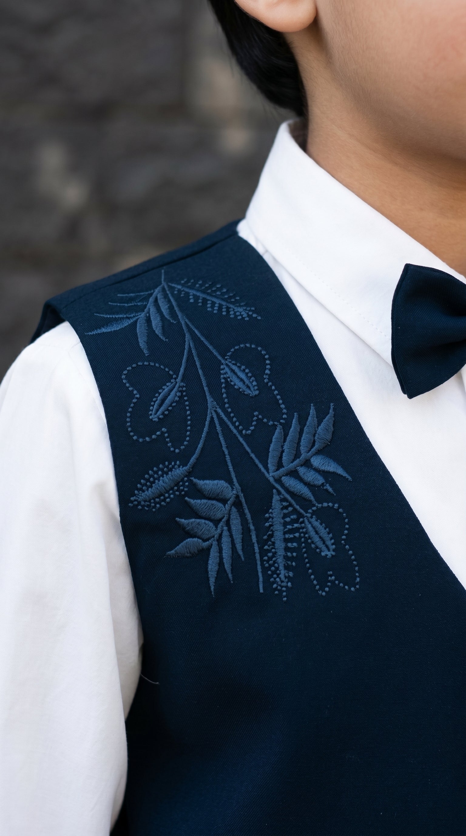 Ahhaaaa Boys 3-Piece Formal Waistcoat Suit Set with Shirt & Bow Tie - Black, Navy, Wine (2-8 Years)