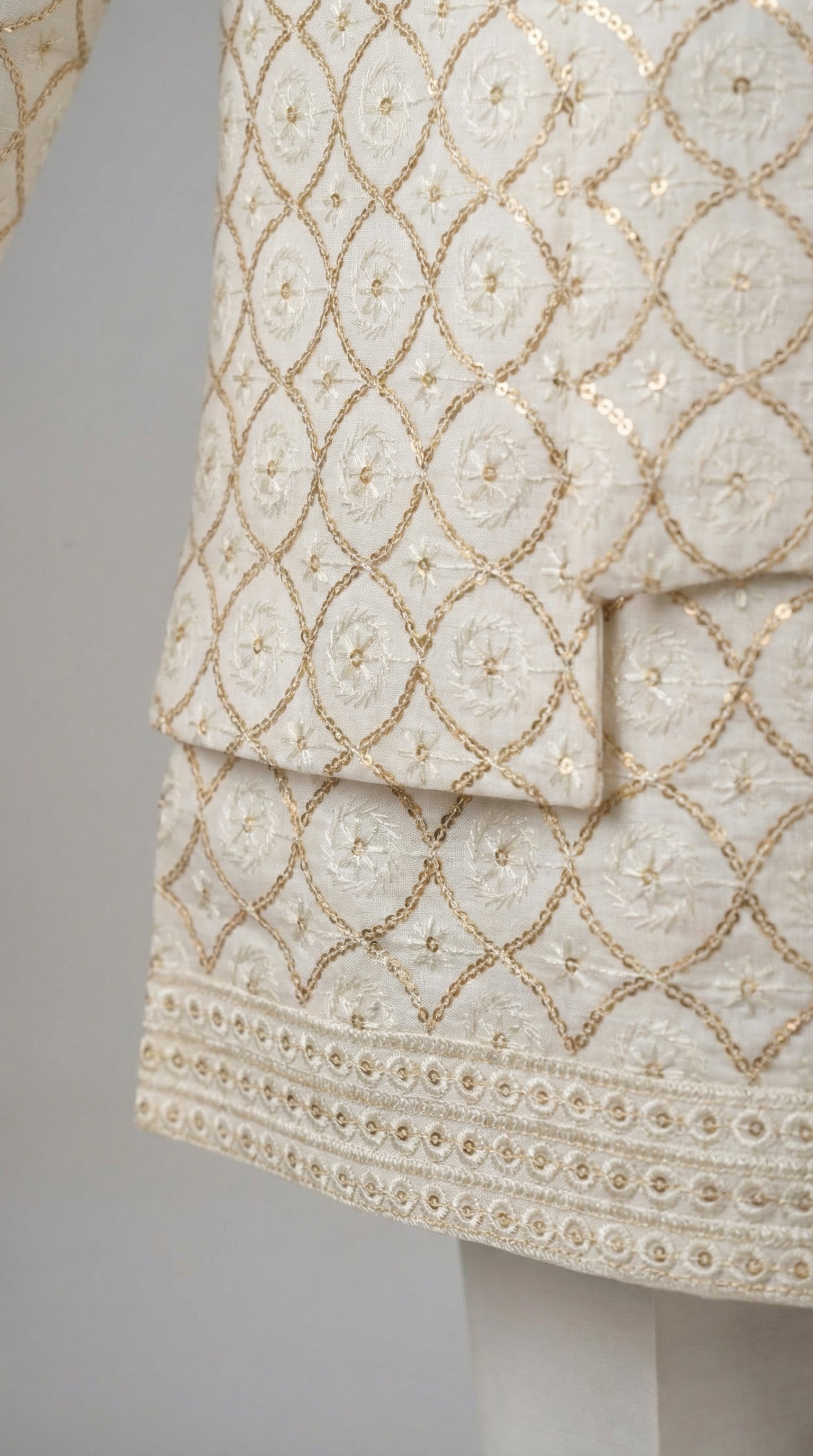 Ahhaaaa Boys 3-Piece Indo-Western Set with Embroidered Jacket & Kurta - Black, Pink, White (2-11 Years)