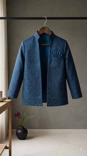 The Midnight Gala Collection: Boys Premium Indo-Western Sherwani Set