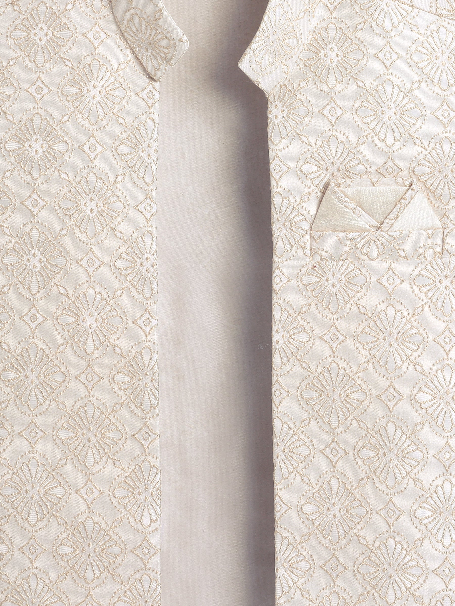 Ahhaaaa Boys Jacquard Sherwani Set | Gold, Pink, Green | Ethnic Party Wear 2-11Y