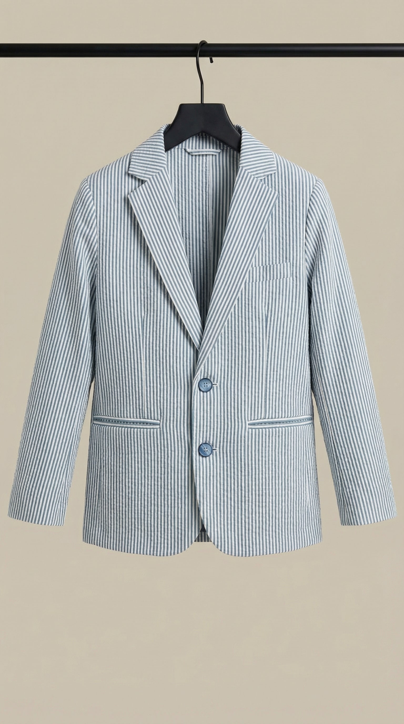 Ahhaaaa Boys' Luxury Japani Silk Striped Indo-Western Blazer & Trouser Set (Ages 2-8Y)