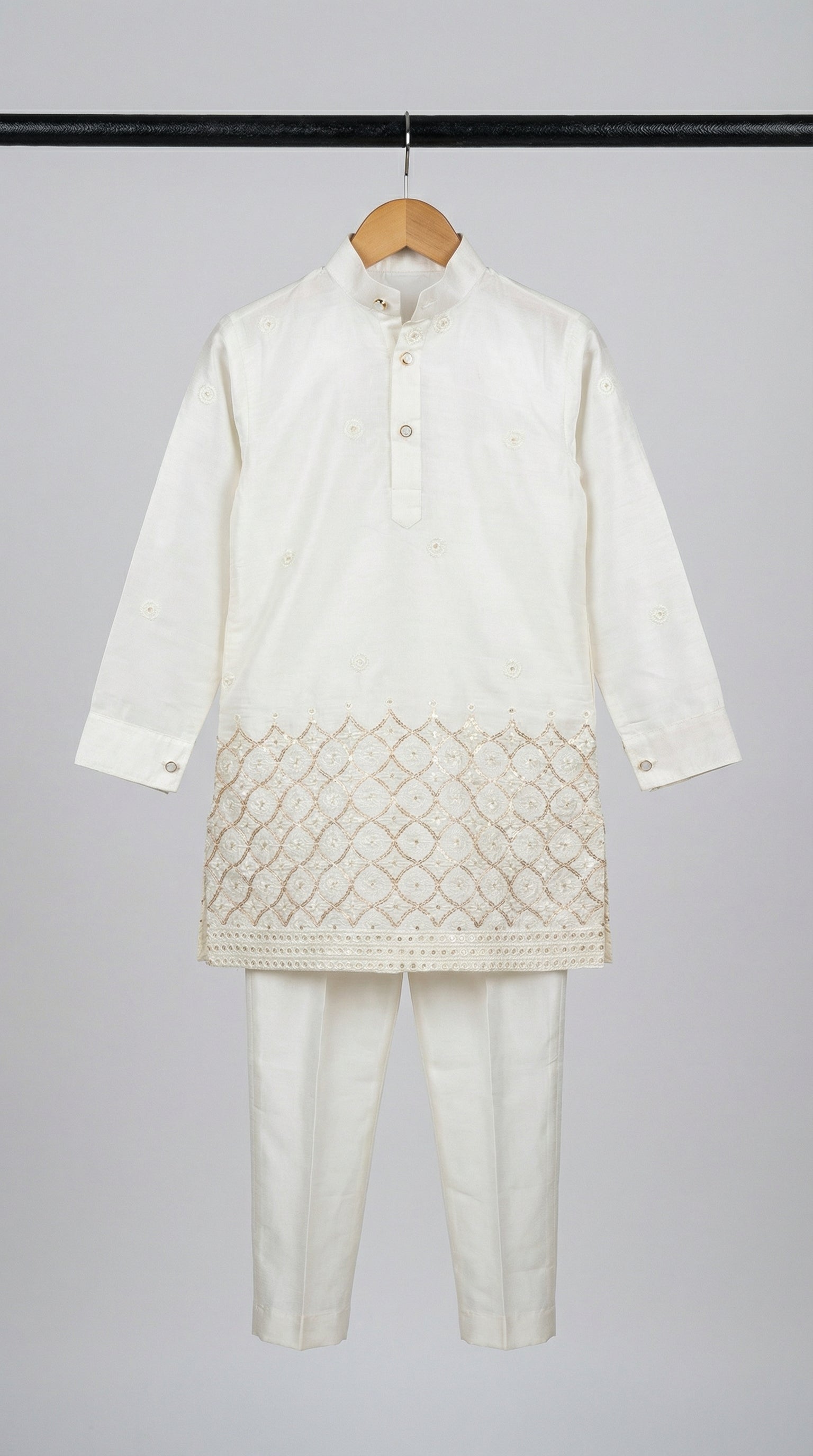 Ahhaaaa Boys Premium Viscose Kurta Set: Elegant Embroidered Festive Wear for Ages 2-11