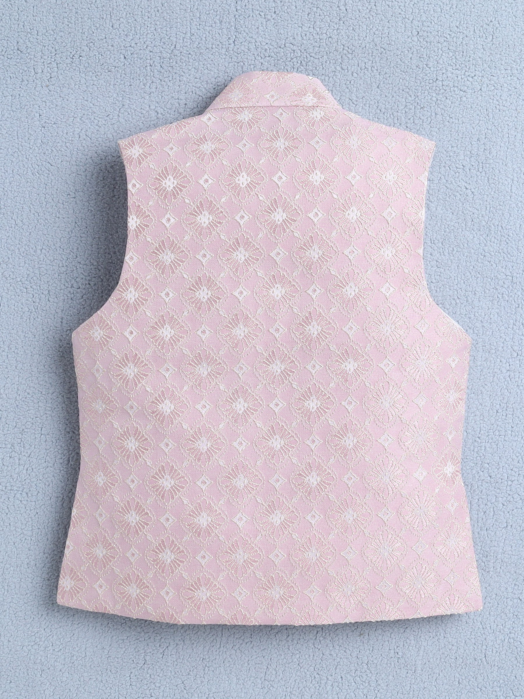 Ahhaaaa Boys Jacquard Sherwani Set | Gold, Pink, Green | Ethnic Party Wear 2-11Y