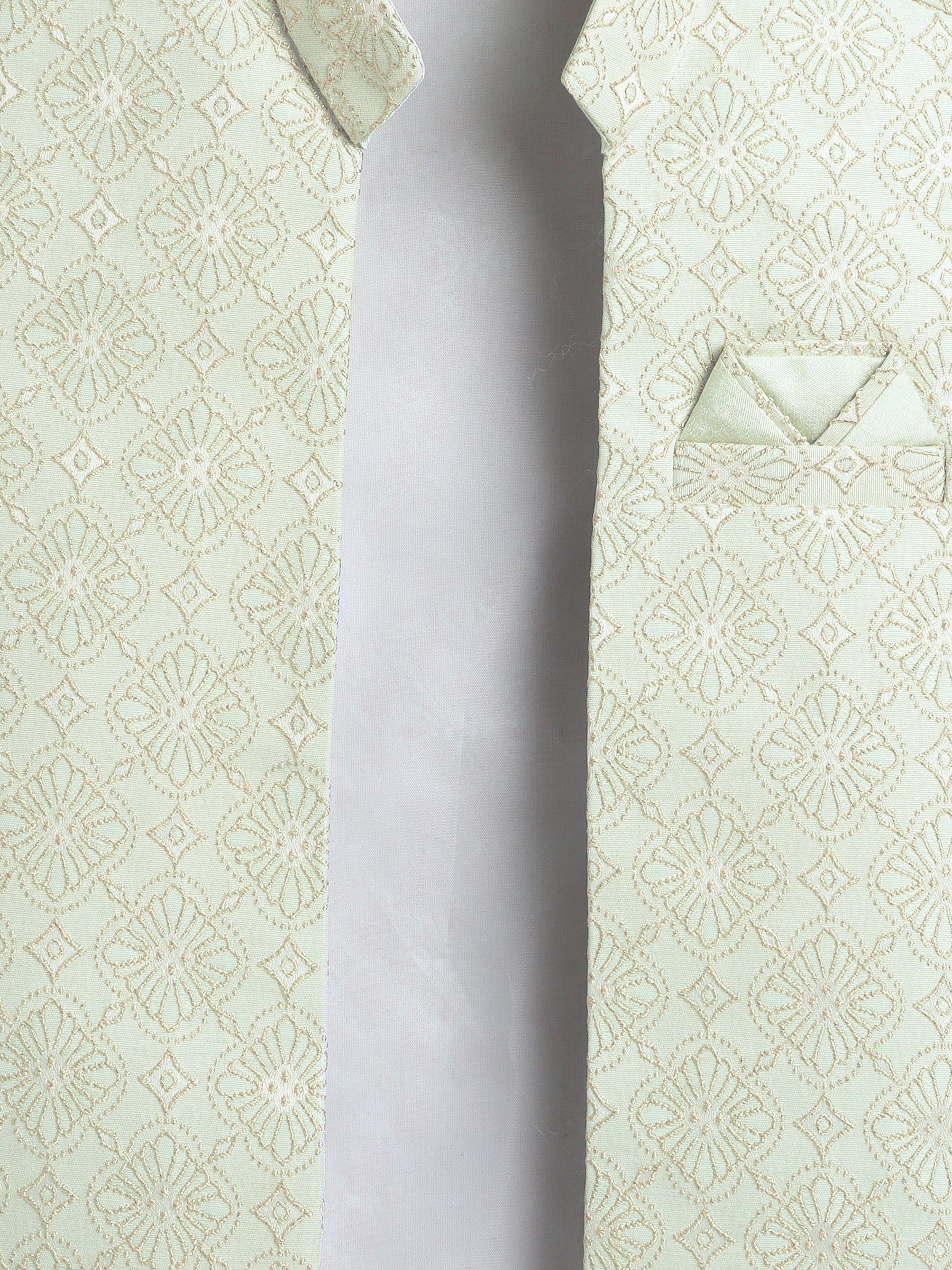 Ahhaaaa Boys Jacquard Sherwani Set | Gold, Pink, Green | Ethnic Party Wear 2-11Y