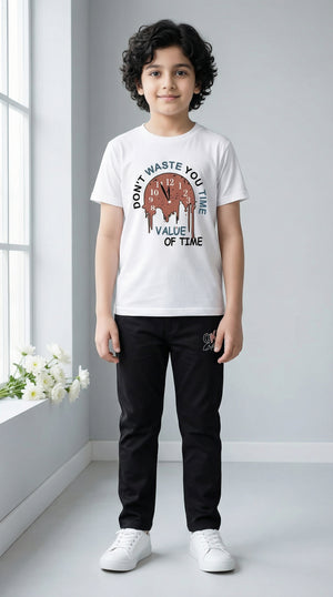 Ahhaaaa Boys' Luxury Japani Silk Striped Indo-Western Blazer & Trouser Set (Ages 2-8Y)