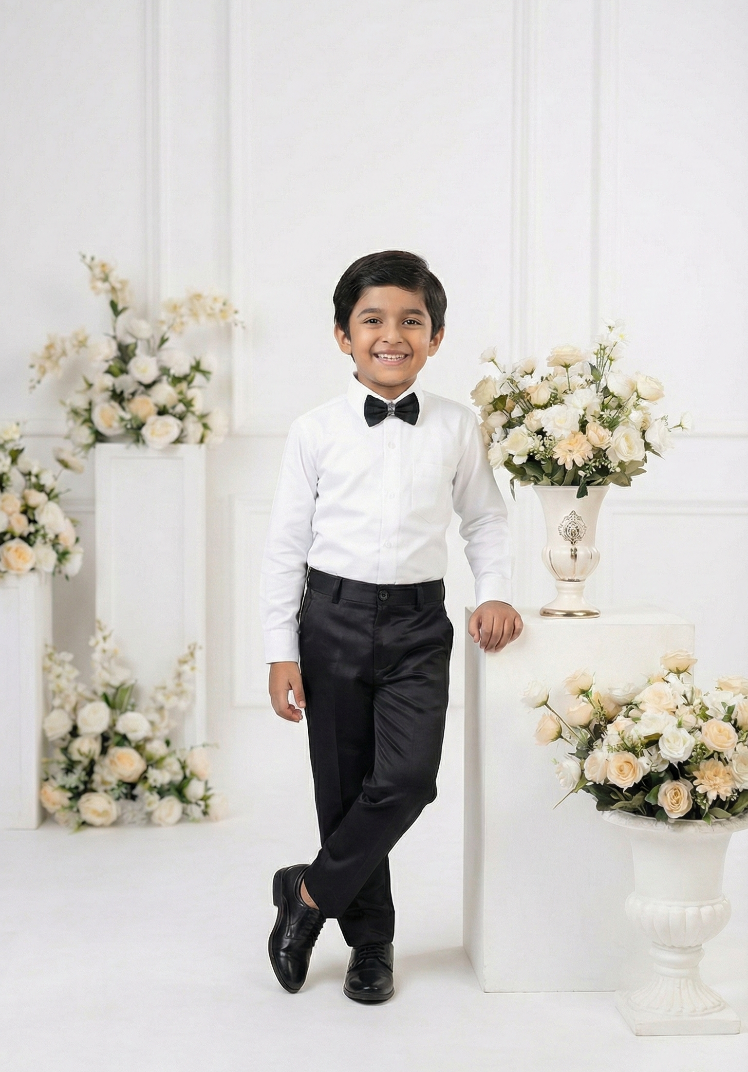 Ahhaaaa Boys Luxury 3-Piece Textured Coat Suit Set (Available in Wine, Black, Navy)