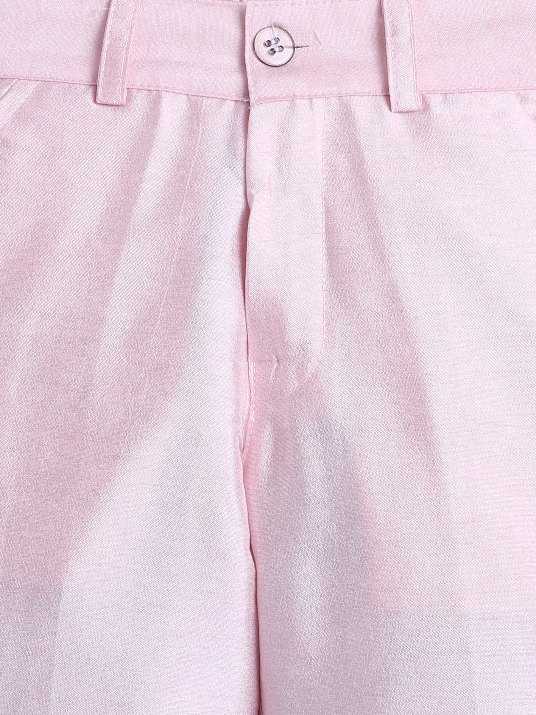 Ahhaaaa Boys Jacquard Sherwani Set | Gold, Pink, Green | Ethnic Party Wear 2-11Y