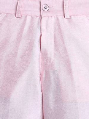 Ahhaaaa Boys Jacquard Sherwani Set | Gold, Pink, Green | Ethnic Party Wear 2-11Y