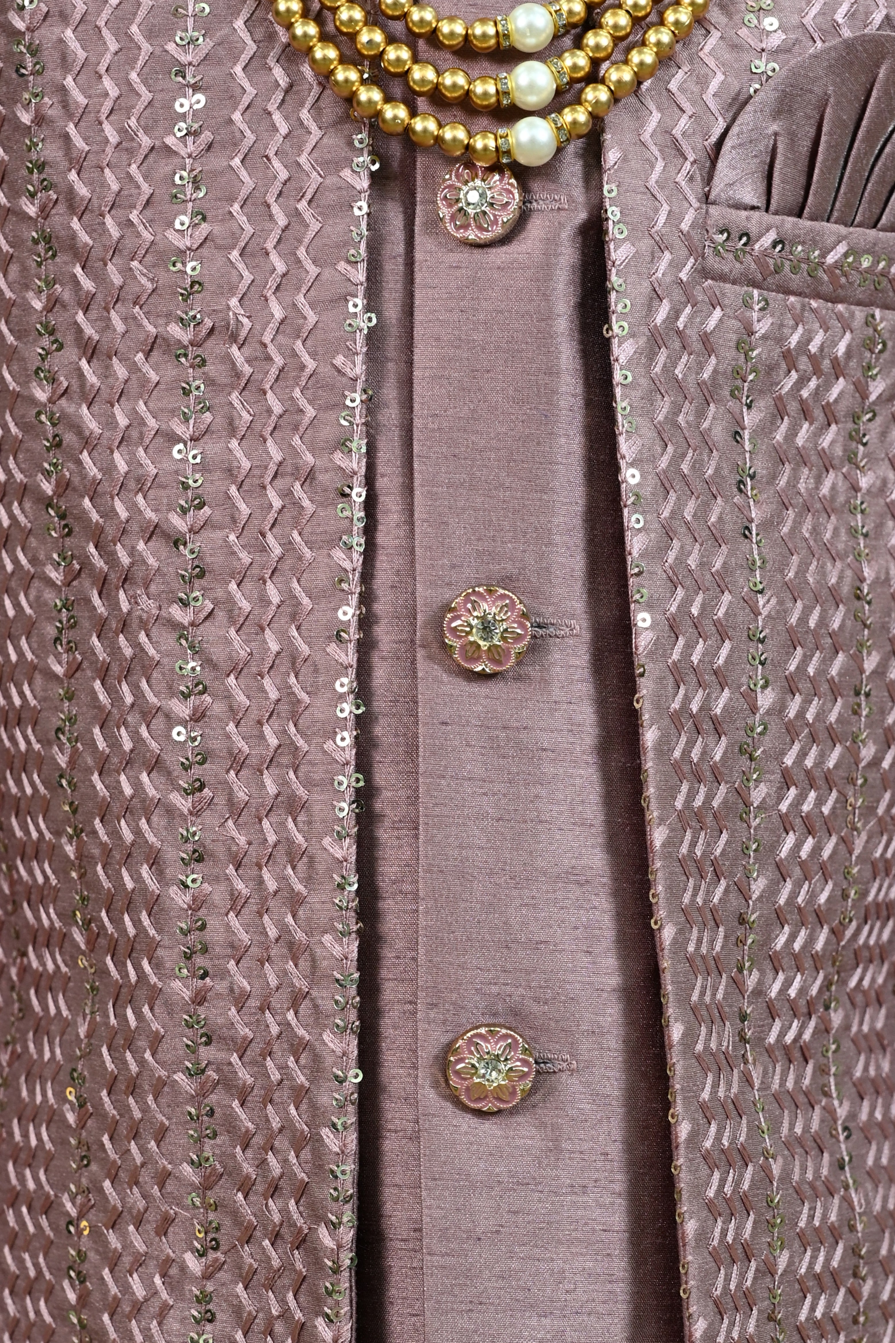 Ahhaaaa Boys Kurta Set with Attached Sequin Jacket for Wedding and Festivals