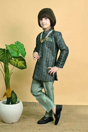 Ahhaaaa Boys Indo-Western Sherwani Set | Kids Jodhpuri Style Achkan for Wedding
