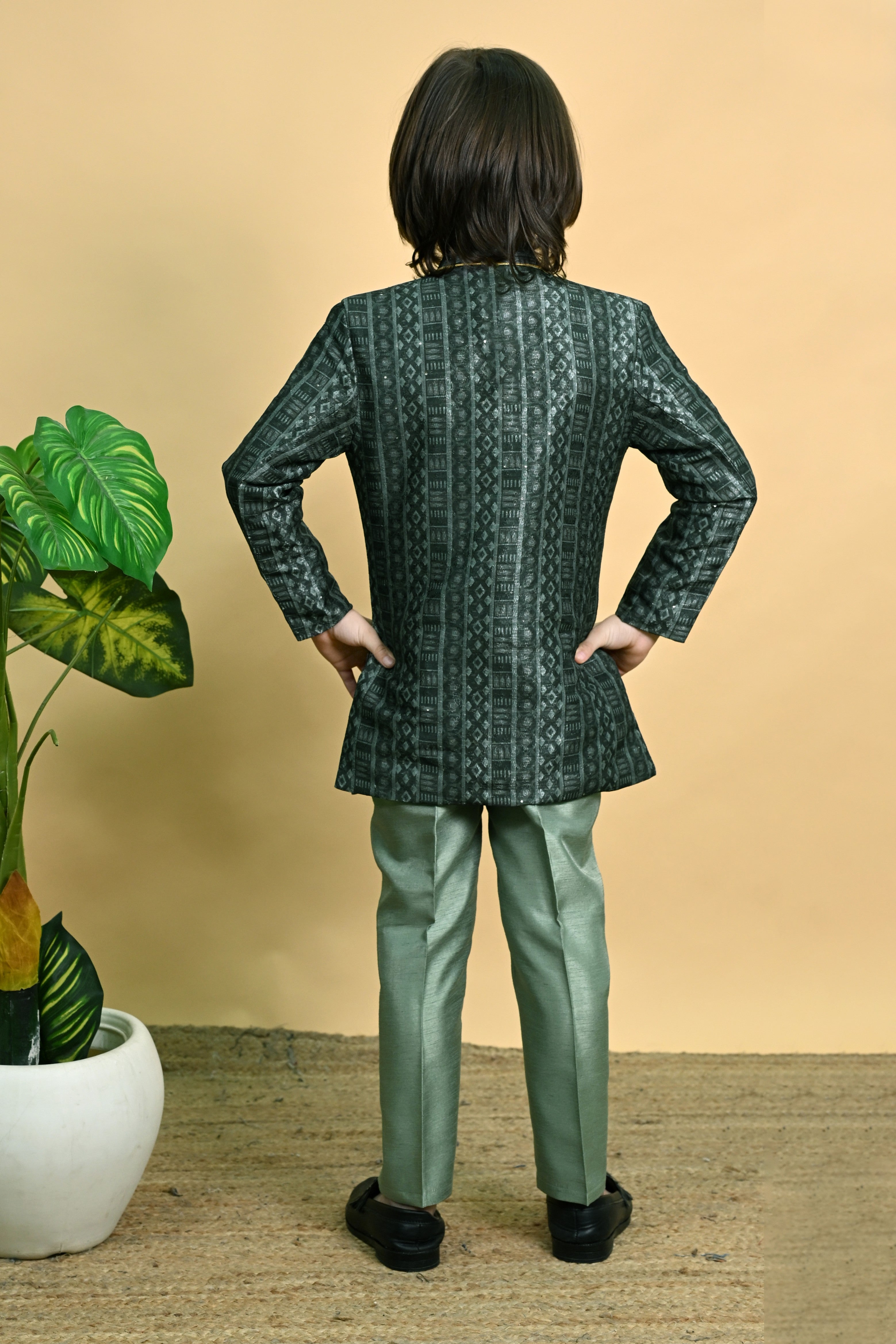 Ahhaaaa Boys Indo-Western Sherwani Set | Kids Jodhpuri Style Achkan for Wedding