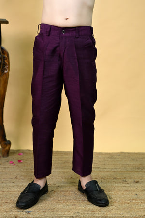 Ahhaaaa Boys' Woven Brocade Jodhpuri Bandhgala Suit Set with Pearl Mala | Kids Indo-Western Ethnic Festive