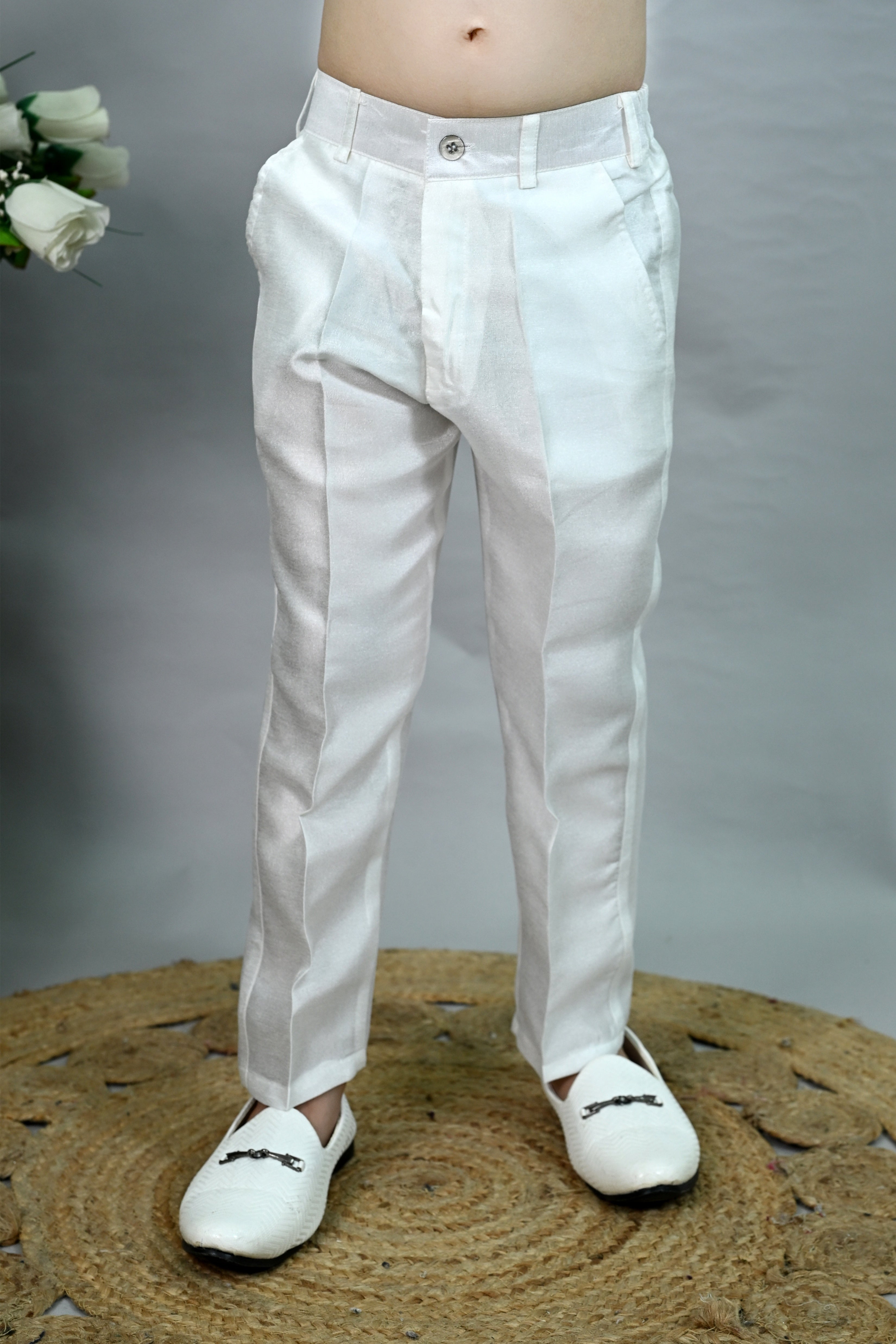 Ahhaaaa Boys' Sequin Embroidered Jodhpuri Bandhgala Suit Set with Pearl Mala | Kids Indo-Western Ethnic Festive & Wedding Dress