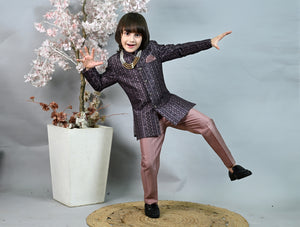 Ahhaaaa Boys Indo-Western Sherwani Set | Kids Jodhpuri Style Achkan for Wedding