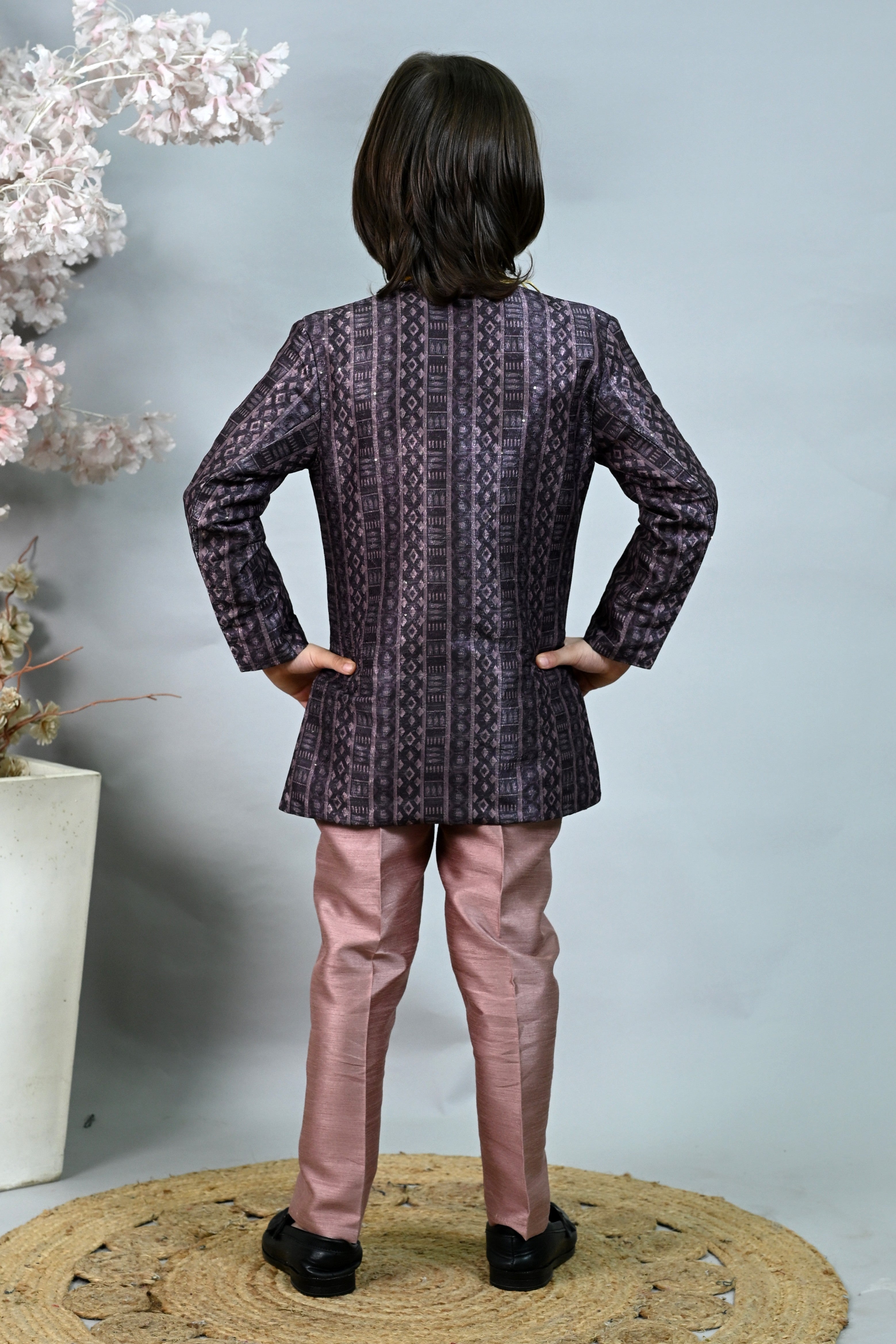 Ahhaaaa Boys Indo-Western Sherwani Set | Kids Jodhpuri Style Achkan for Wedding
