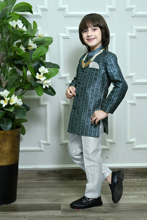 Ahhaaaa Boys Indo-Western Sherwani Set | Kids Jodhpuri Style Achkan for Wedding