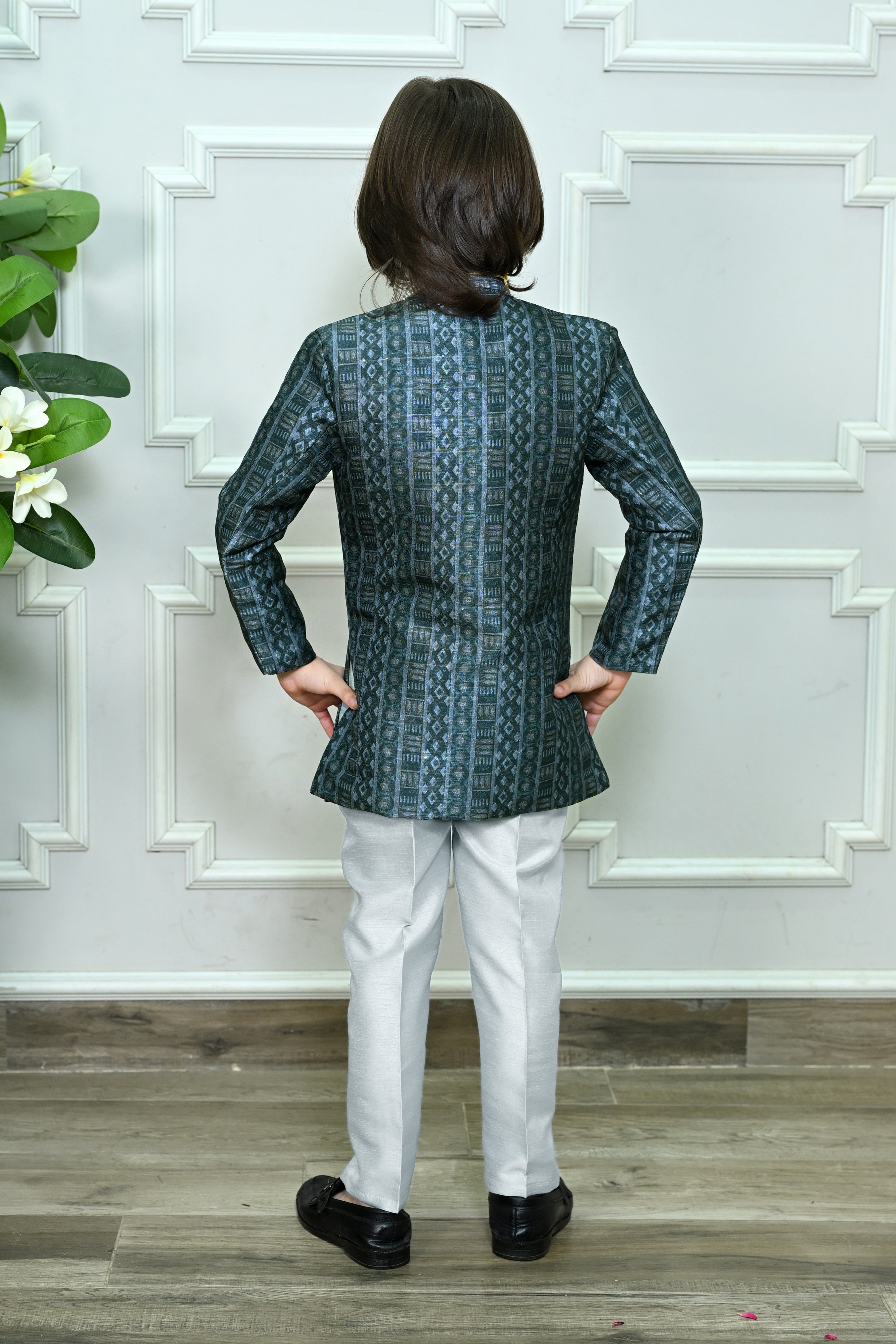 Ahhaaaa Boys Indo-Western Sherwani Set | Kids Jodhpuri Style Achkan for Wedding