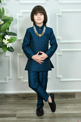 Ahhaaaa Boys Jodhpuri Suit Set | Kids Indo-Western Bandhgala for Wedding Navy