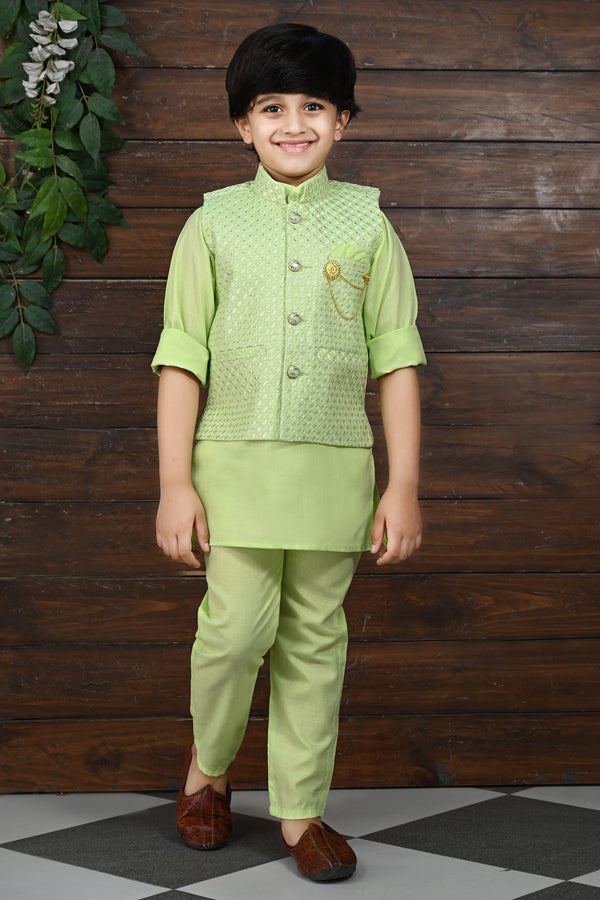 Ahhaaaa Traditional Indian Wear Bollywood Indo-Western Sherwani for Boys Green