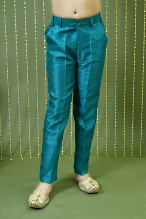 Ahhaaaa Boys Indo-Western Sherwani Kurta Set with Nehru Jacket & Maala – Kids Ethnic Party Wear