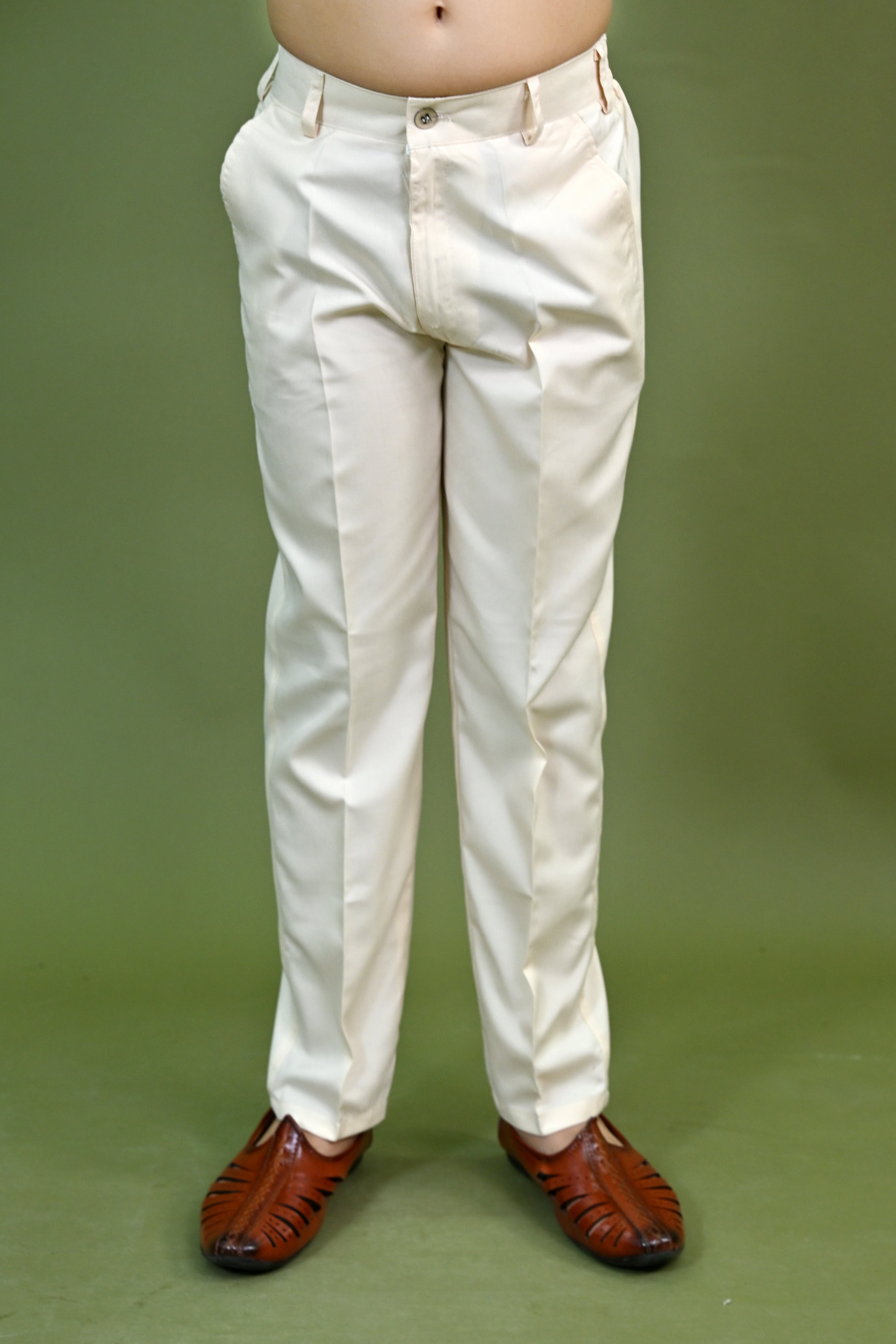 Ahhaaaa Boys Jodhpuri Sherwani Suit – 2 Piece Cream Jacquard with Zari Work