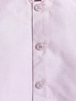 Ahhaaaa Boys Jacquard Sherwani Set | Gold, Pink, Green | Ethnic Party Wear 2-11Y