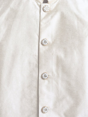 Ahhaaaa Boys Jacquard Sherwani Set | Gold, Pink, Green | Ethnic Party Wear 2-11Y