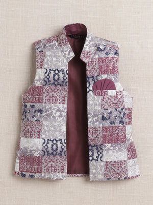 Ahhaaaa Boy's Festive Kurta Jacket Set | Printed Nehru Jacket w/Kurta Pyjama | Ethnic Kids Party Wear | Traditional Indian Outfit