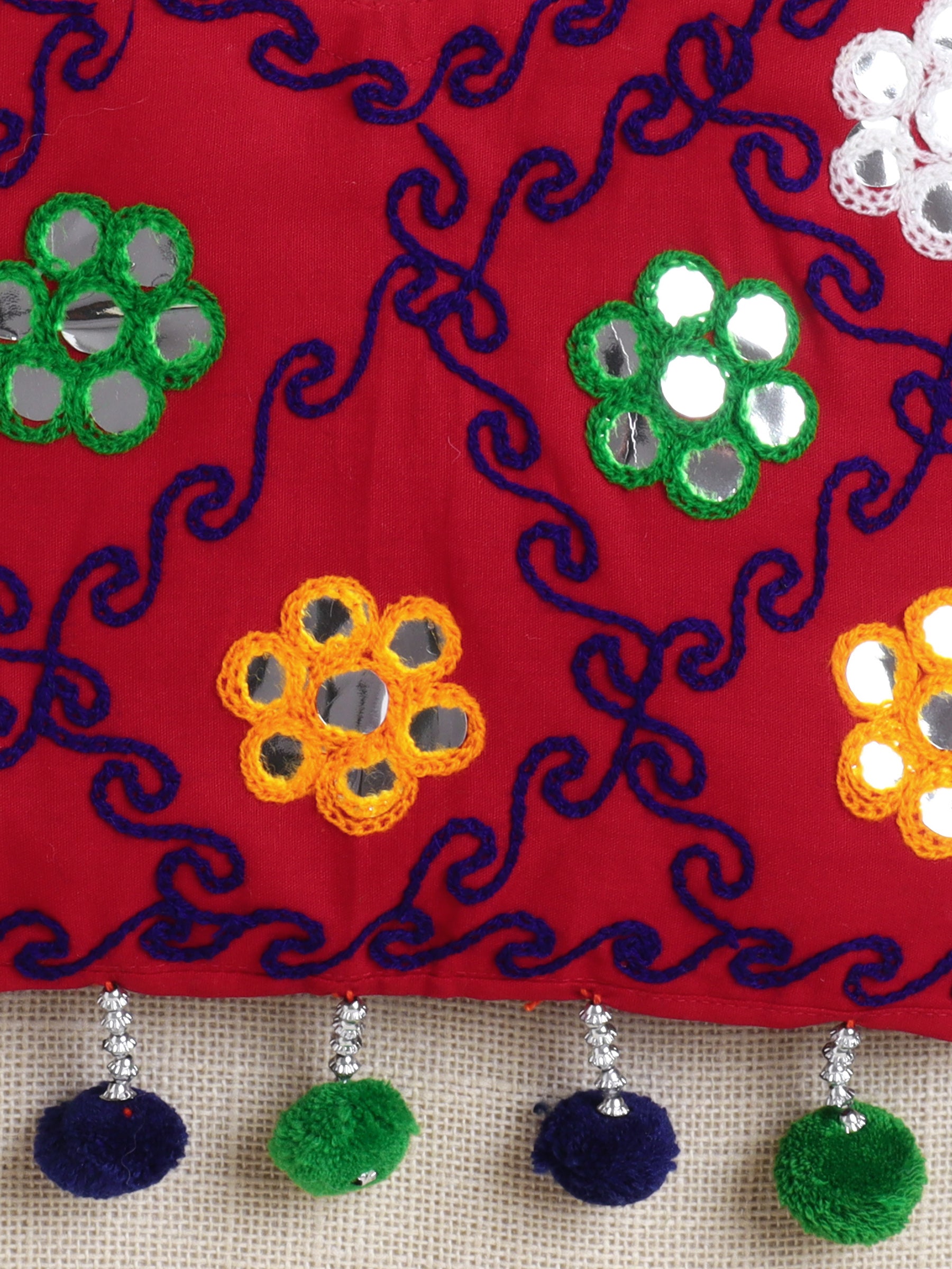 Ahhaaaa "Vibrant Vibes" Ghagra Choli for Little Girls | Kids' Embroidered Ghagra Choli Set with Dupatta