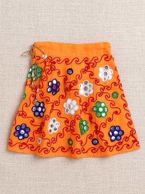 Ahhaaaa "Vibrant Vibes" Ghagra Choli for Little Girls | Kids' Embroidered Ghagra Choli Set with Dupatta