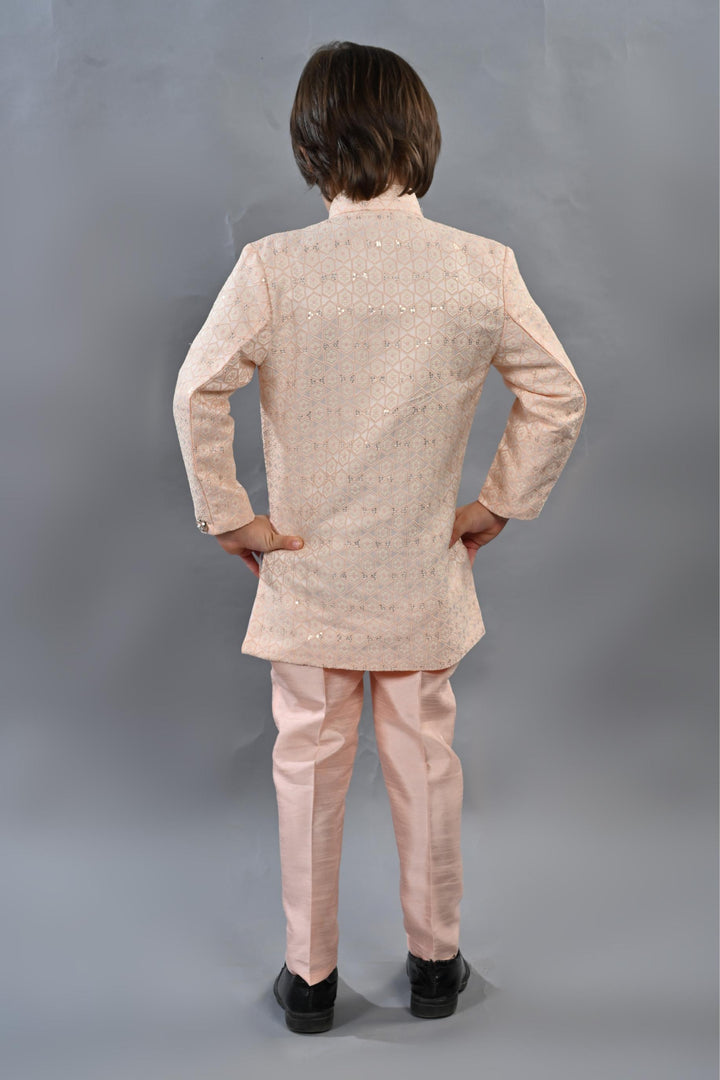 Ahhaaaa Kids Ethnic Indo-Western 2-Piece Traditional Wedding Jodhpuri Style Sherwani For Boys