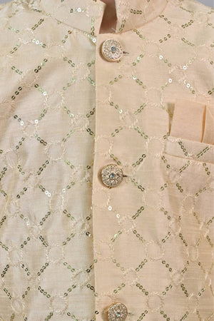 Ahhaaaa Kids Ethnic Sequin Embellished Indo-Western Kurta and Trouser Set for Boys