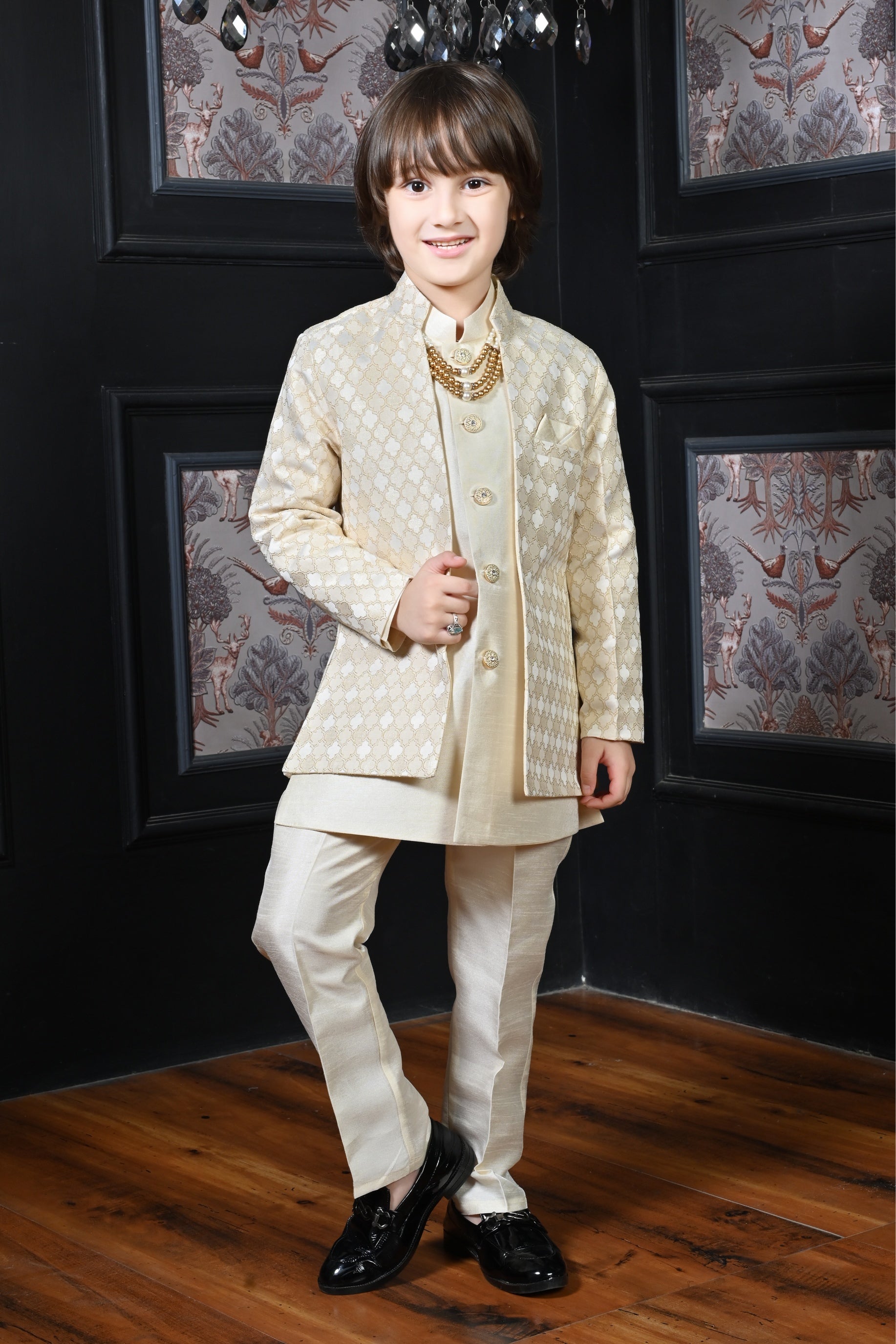 Blue Indo-Western Kurta Pajama Set – - Main Image