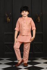 Ahhaaaa Traditional Indian Wear Bollywood Indo-Western Sherwani for Boys Pink