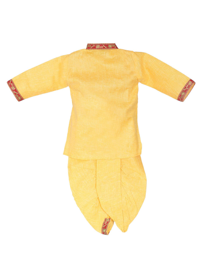 Ahhaaaa Cotton Kids Krishna Handicraft Dress Kurta with Dhoti Pant for Boys - ahhaaaa.com