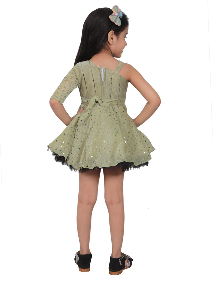 Ahhaaaa Embellished On-Shoulder Party Dress for Girls - ahhaaaa.com