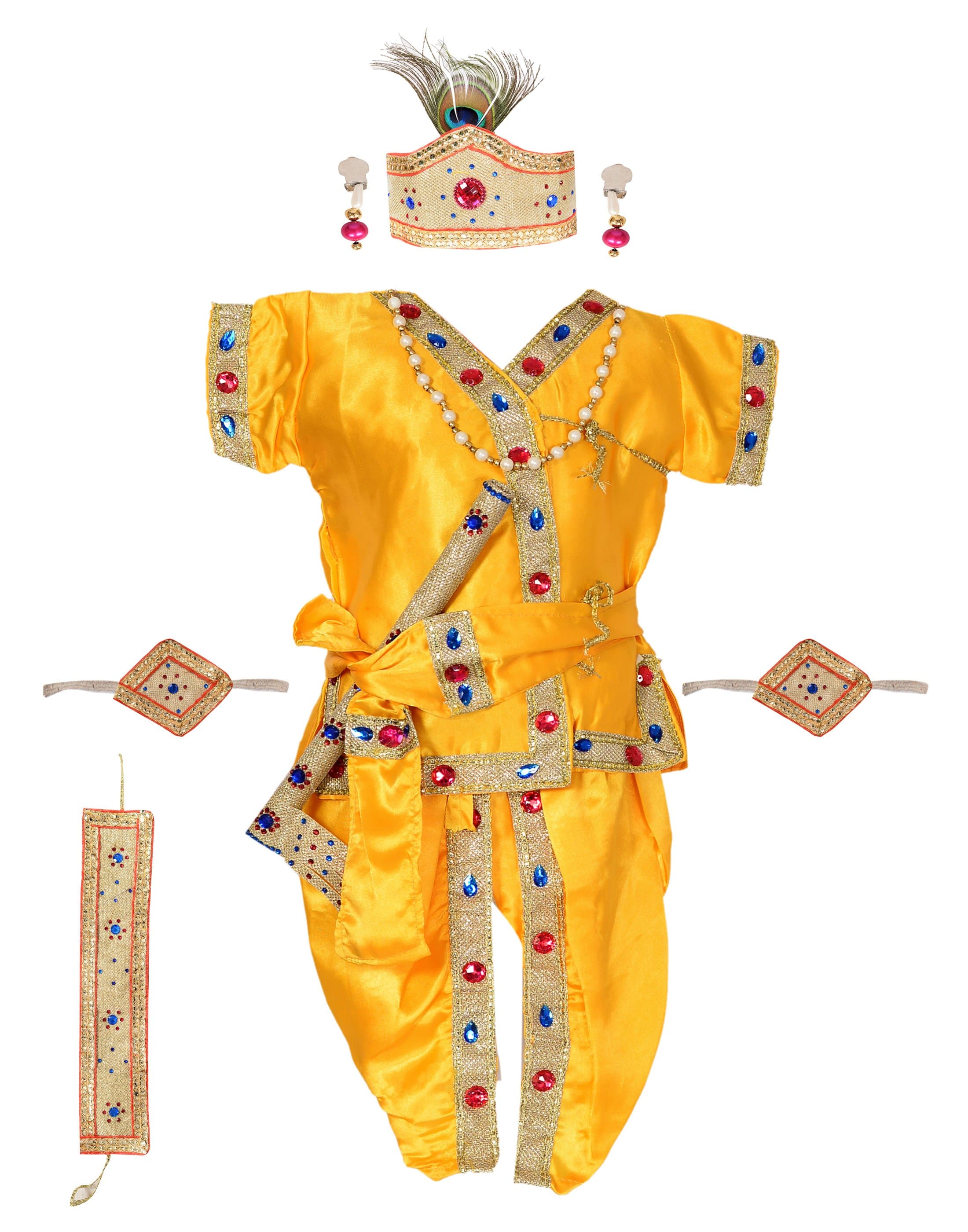 Buy New Inning Associates Krishna Dress for Kids | Shri krishna dress for Baby  Boy | Janmashtami kanha constume for boy and girl age 3 months 6 months.  (12) at Amazon.in