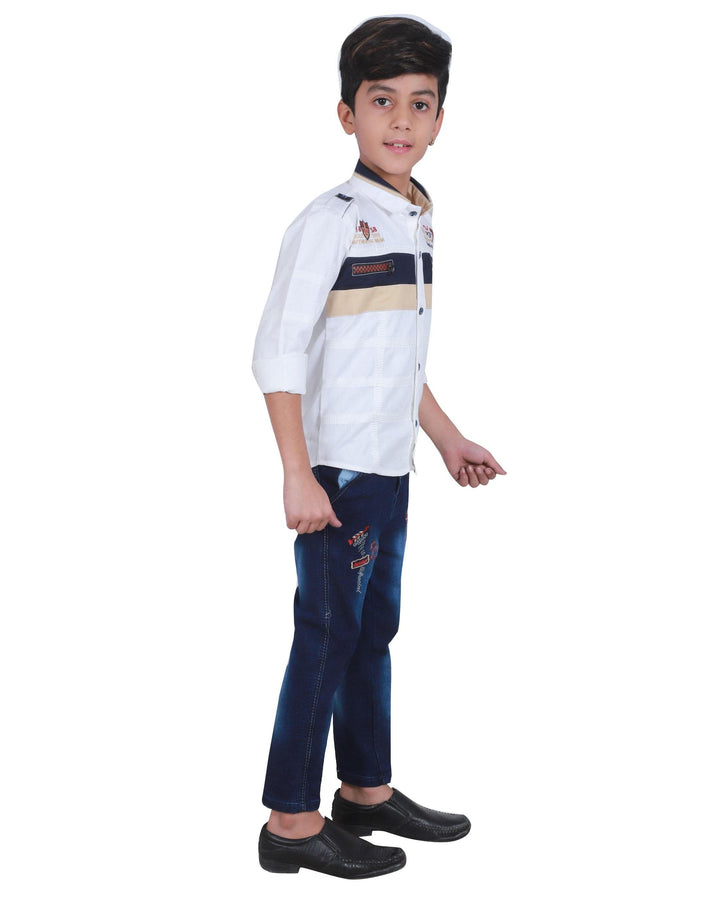 Ahhaaaa Kids Cotton Shirt and Denim Pant for Boys - ahhaaaa.com
