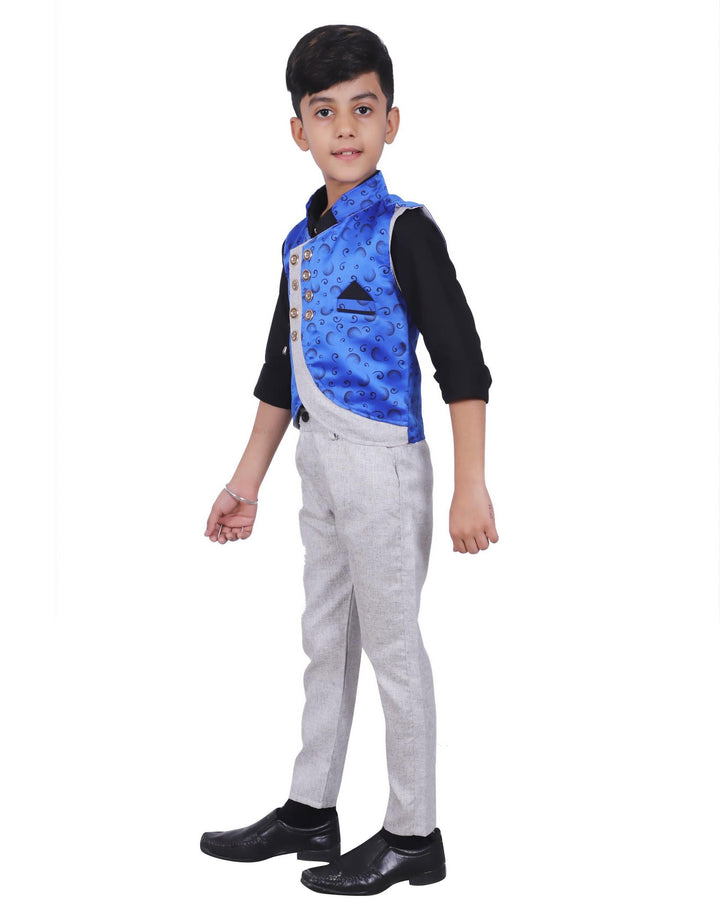 Ahhaaaa Kids Cotton Blend Waistcoat Shirt and Pant for Boys - ahhaaaa.com