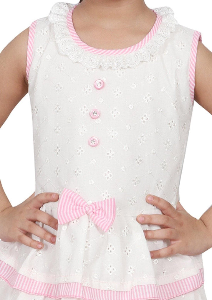 Ahhaaaa Kids Cotton Sleeveless Floral Knee Length Dress/Frock for Girls - ahhaaaa.com