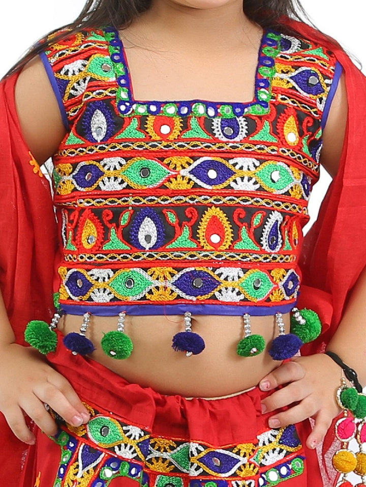Ahhaaaa Kids Ethnic Cotton Lehenga Choli Chania Choli Set For Baby Girls - ahhaaaa.com