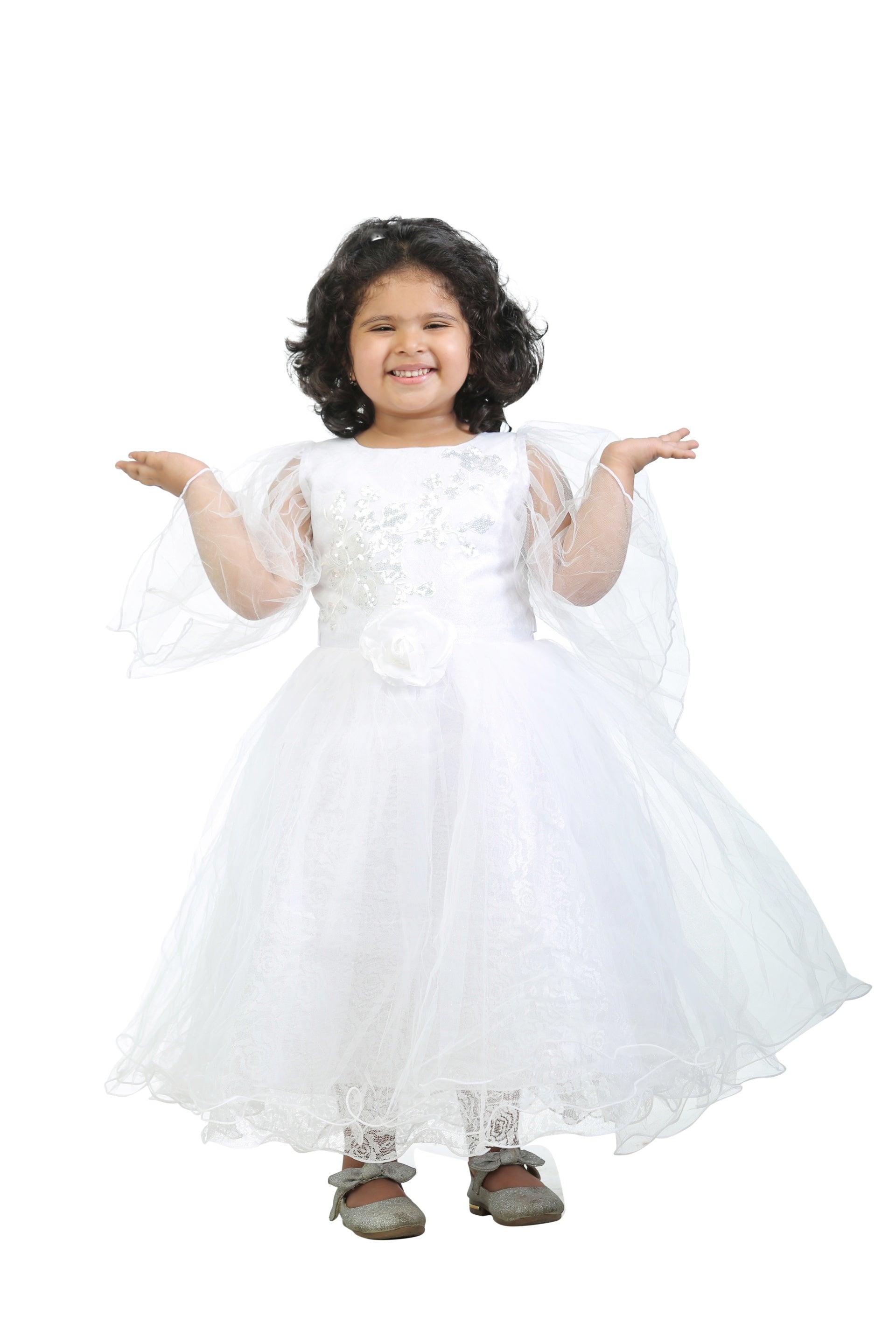 Stylish Beautiful Imported Fabric Angel Frock With Wings For Girls Party  Wear