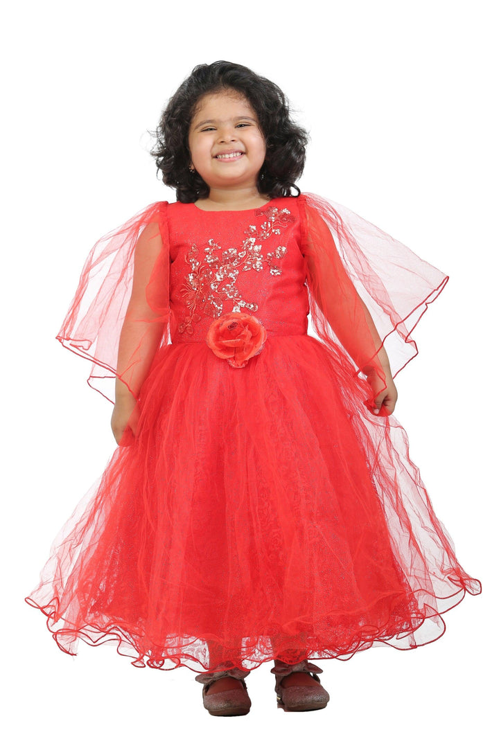 Ahhaaaa Kids Cotton A-Line Maxi Dress/Angel Pari Dress/Christmas Gown - ahhaaaa.com