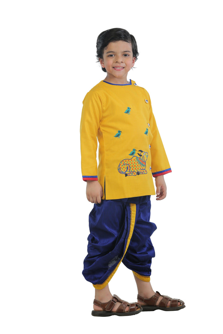 Ahhaaaa Kids Ethnic Cotton Krishna Dress Set for Boys - ahhaaaa.com