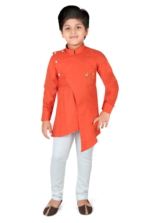 Ahhaaaa Boy's Cotton Ethnic Wear Casual Kurta and Pyjama Set - ahhaaaa.com