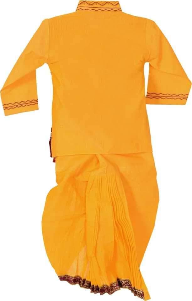 Ahhaaaa Cotton Krishna Dress Harmonium Dhoti with Handicraft Kurta for Boys - ahhaaaa.com