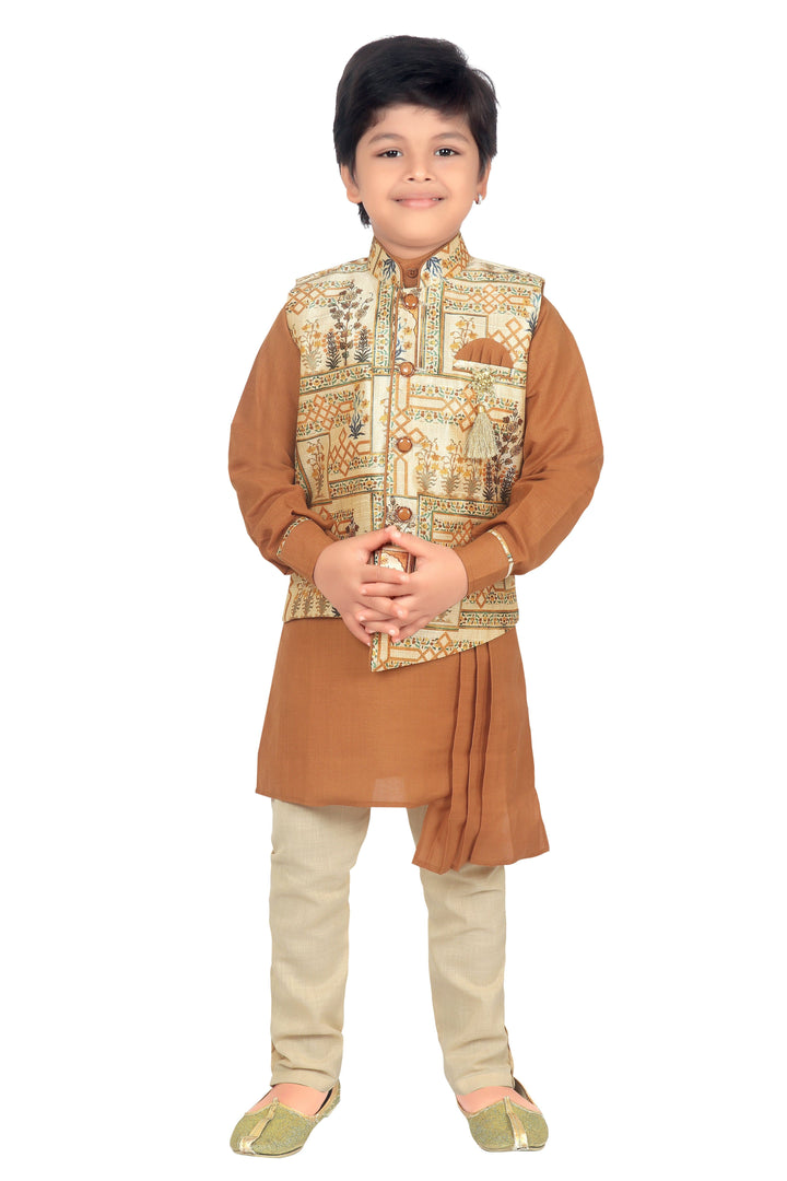 Ahhaaaa Indian Ethnic Waistcoat Kurta and Pyjama Set for Boys - ahhaaaa.com